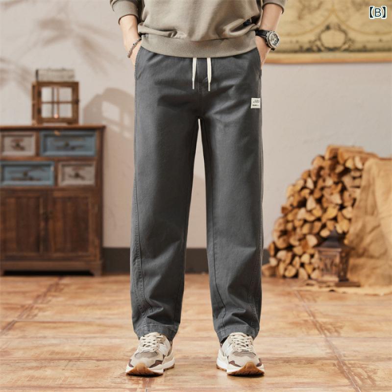 パンツ 男性用 カーゴパンツ ワイドパンツ ストレート 厚手 コットン カツラギ 無...