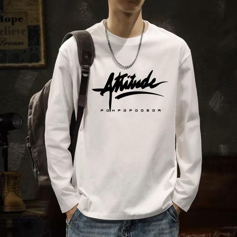 Tシャツ メンズ 男性用 長袖Tシャツ 綿 コットン トップス カットソー ラウンドネック プルオーバー ゆったり リラックス ルームウェア 普段使い 春秋 インナー