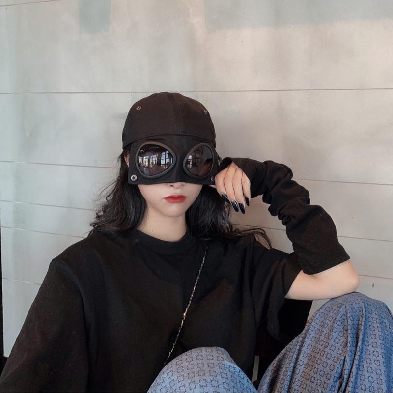 野球帽 メンズ レディース 帽子 サングラス付き キャップ UVカット 日焼け防止 紫外線対策 通気性 調整可能 ブラック イエロー ベージュ グリーン(x2)
