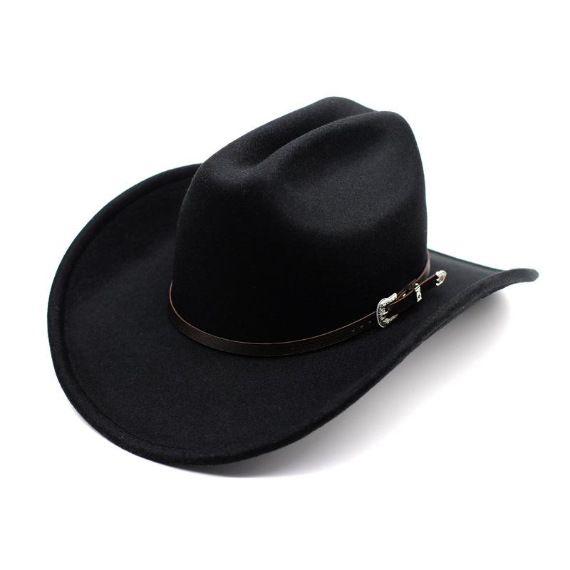 Hats - ハット メンズ レディース ウェスタンハット つば広ハット 乗馬帽子 パンクスタイル テンガロンハット カウボーイハット 秋冬 ウール ポリエステル ブラック ホワイト ピンク グレー