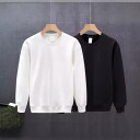 トレーナー メンズ 男性用 カットソー プルオーバー 長袖Tシャツ 無地 ルーズフィット 薄手 ポリエステル 秋冬 デイリーウェア