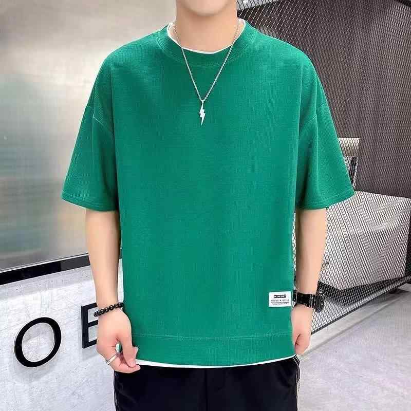 Tシャツ メンズ 半袖 コットン クルーネック カットソー 男性用 トップス 無地 スリム 大きいサイズ カジュアル 春夏