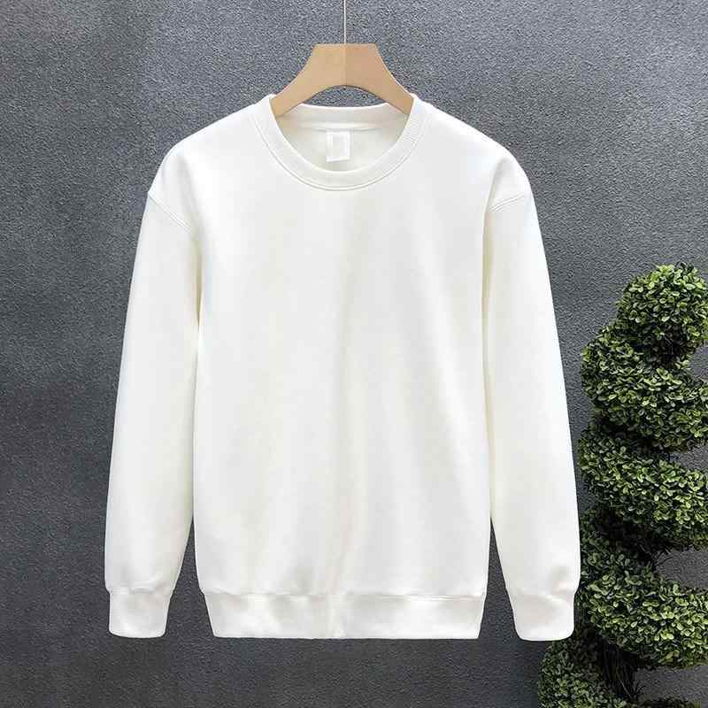 スウェット メンズ トレーナー トップス 長袖 カットソー プルオーバー 丸首 ポリエステル 無地 韓国 春秋 黒 白 グレー