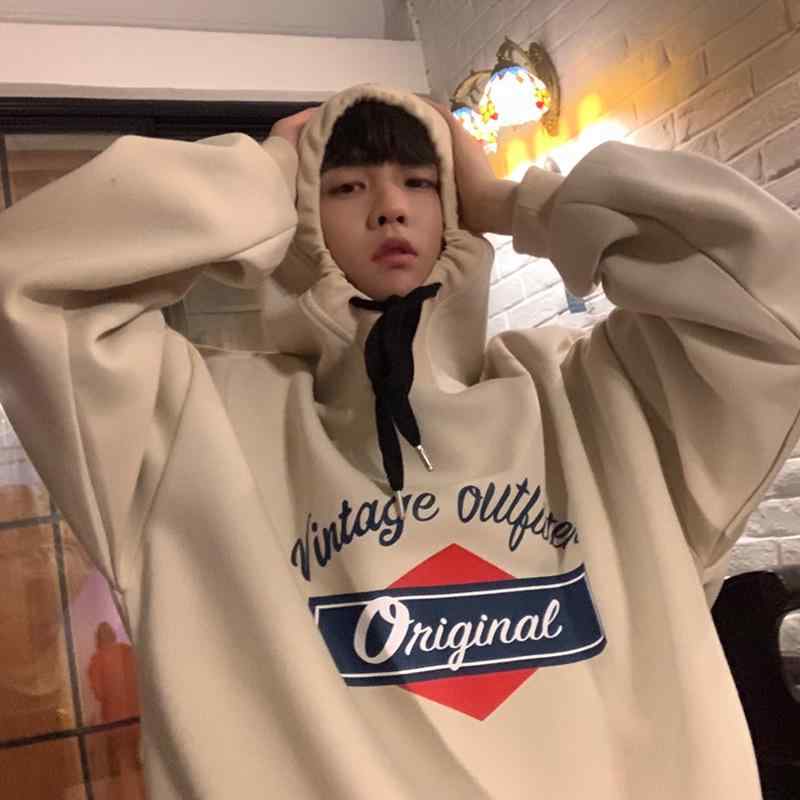 パーカー メンズ 韓国 プルオーバー スウェット 秋冬 字母プリント フード付き ポリエステル 普段使い ルームウェア ブラック グレー ベージュ