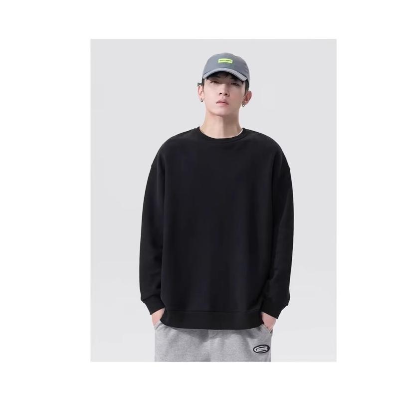 Tシャツ メンズ 男性用 春秋 白 トップス カットソー カジュアル ゆったり インナー 長袖 丸首 スウェット アメカジ