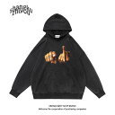 パーカー 男性用 メンズ 秋冬 無地 プルオーバー フード付き 綿 ヘビーウェイト スウェット オーバーサイズ ゆったり ブラック系 ホワイト系(x2)