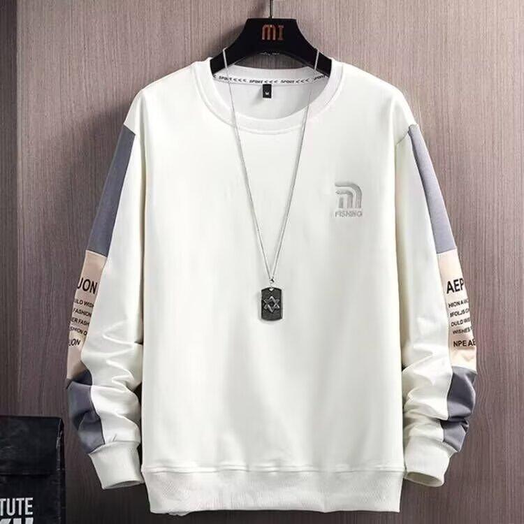 スウェット メンズ ティーン 秋物 プルオーバー 薄手 トップス 長袖 Tシャツ カットソー ポリエステル プリント 黒 白 グレー M L XL 2XL 3XL