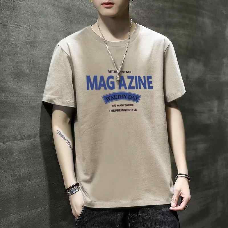Tシャツ メンズ 半袖 トップス カットソー 修身 薄手 ポリエステル 普段使い 接触冷感 黒 白 青 グレー カーキ