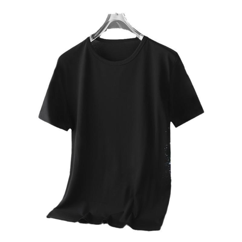 Tシャツ メンズ 男性用 半袖 ポリエステル 無地 スリム 薄手 ストレッチ 速乾 通気性 ホワイト ブラック グレー