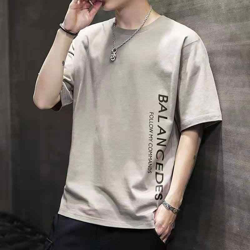 Tシャツ メンズ 半袖 ポリエステル プリント 無地 ラウンドネック カットソー トップス 普段使い 部屋着 スポーティ カジュアル 薄手 軽量 ホワイト系 カーキ系 ブラック系