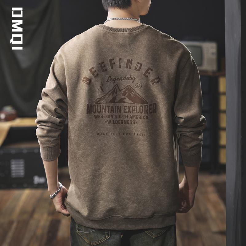 スウェット メンズ ウォッシュド 厚手 ビッグシルエット プルオーバー トップス 長袖 秋冬 ゆったり 大..