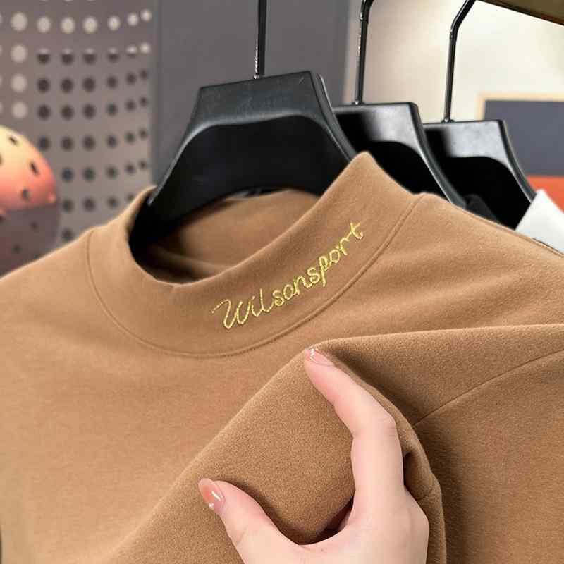 Tシャツ メンズ 男性用 長袖 カットソー 裏起毛 防寒 秋冬 トップス インナー あったか 暖かい 無地 スリムフィット