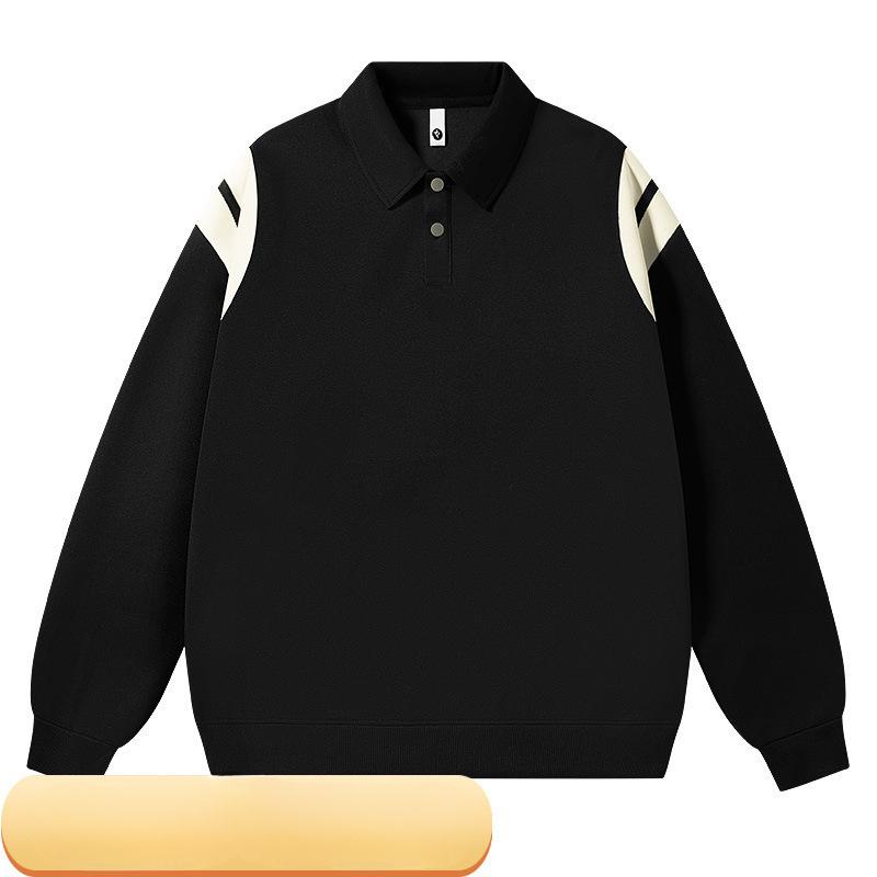 トップス 男性用 長袖 Tシャツ 秋冬 襟付き 無地 スウェット プルオーバー 厚手 暖かい ポリエステル ミルクティー ベージュ ブラック・カテゴリ: スウェット/トレーナー・スタイル: ベーシック・対象: 男性・タイプ: プルオーバー・襟型: 襟付き・袖丈: 長袖・厚さ: 厚手・素材: ポリエステル96%以上・生地: 化繊混紡・シーン: カジュアル・柄: 無地・ディテール: ボタン・フィット: ルーズ・カラー: ベージュ.ブラック・サイズ: M.L.XL.XXL.XXXL.XXXXL・対象年齢: 成人・重量: 約 400g以上