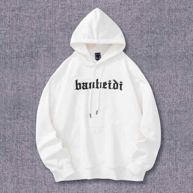 スウェット メンズ パーカー 秋冬 立体刺繍 コットン トップス 長袖 プルオーバーパーカー ストリート系 カジュアル ゆったり 大きめサイズ 黒 白