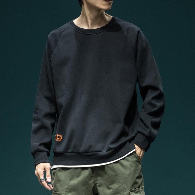 トレーナー メンズ 男性用 長袖 秋物 コットン ゆったりサイズ クルーネック プリント カジュアルスタイル カットソー トップス ブラック グレー ホワイト ブルー レッド 裏起毛 秋冬