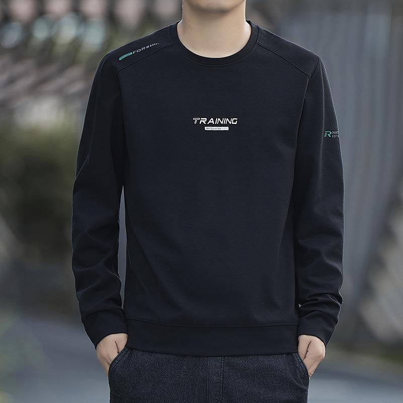Other - スウェット メンズ 男性用 プルオーバー トップス カットソー 長袖 Tシャツ 春秋 スポーツウェア カジュアル 普段使い 部屋着 綿混紡 無地 グレー ブラック カーキ ネイビー