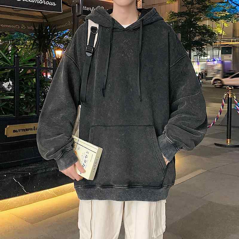 パーカー メンズ プルオーバー スウェット 春秋 ゆるダボ 無地 長袖 フード付き トップス スポーティー カジュアル 普段使い リラックス ウェア・カテゴリ: 卫衣/绒衫・スタイル: 港风.カジュアル・対象: 青少年.成人・タイプ: プルオーバー・ネックライン: 襟付き.フード付き・袖丈: 長袖・・柄: 無地・ディテール: リブ裾.パッチポケット・フィット: ルーズ・素材: ポリエステル50%.綿混紡・色: グレー.黒灰.ピンク.レッド.グリーン.ブルー.パープル.コーヒー・サイズ: M.L.XL.XXL.XXXL.XXXXL.5XL・重さ: 約351g～400g・性別: 男