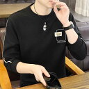 スウェット メンズ 春物 カジュアル トップス 長袖 ラウンドネック 字母 ゆったりサイズ 普段使い ルームウェア 白 黒 カーキ 緑
