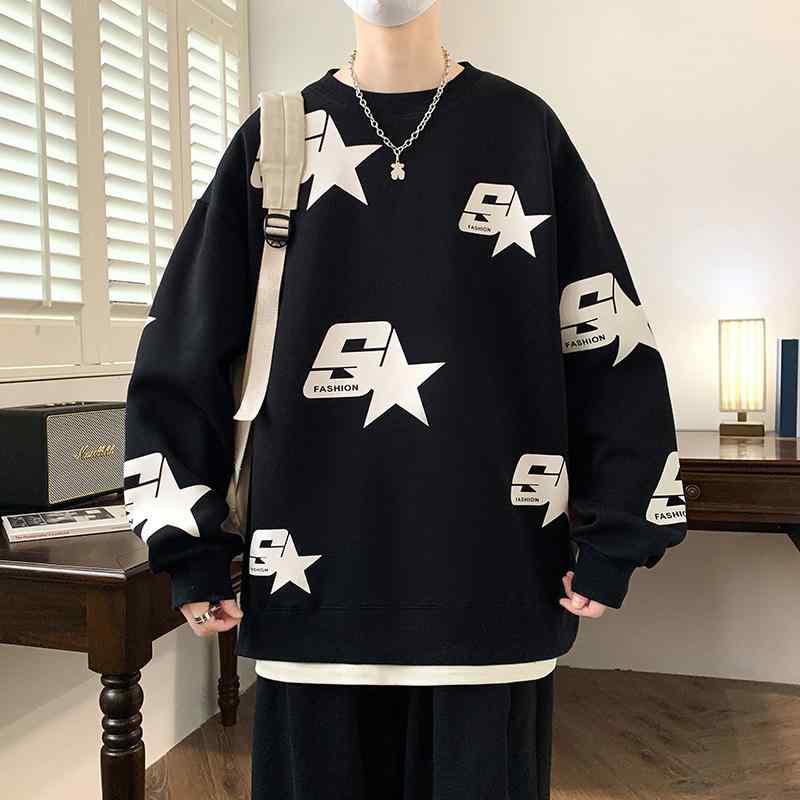 Garments - スウェット メンズ 男性用 トップス 春秋 カジュアル ストリート系 無地 長袖 プルオーバー カットソー 部屋着 ルームウェア 白 ホワイト 黒 ブラック 赤 ワインレッド M L XL XXL 3XL