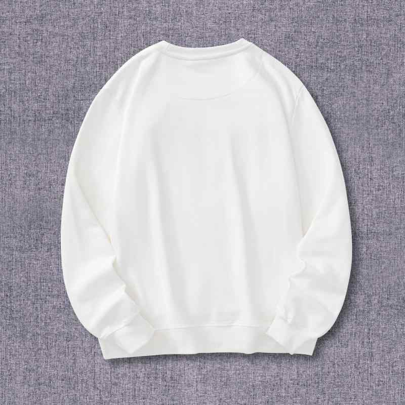スウェット メンズ 男性用 トップス 秋冬 長袖 コットン 綿 刺繡 ルーズ ゆったり オーバーサイズ 大きめサイズ カジュアル スポーティー 普段使い 部屋着 ブラック ホワイト(4.0)
