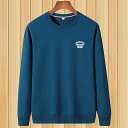 スウェット メンズ 長袖 ラウンドネック プルオーバー ゆったり 薄手 秋 トップス 幾何学柄 ブラック ネイビー グレー ワインレッド ブルー