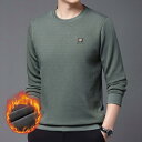 スウェット メンズ 裏起毛 暖かい 長袖 Tシャツ カットソー プルオーバー 秋冬 トップス ポリエステル 無地 丸首 合体型 M L XL XXL XXXL XXXXL 米白 珈琲色 黒 ハ青 豆緑(x2)