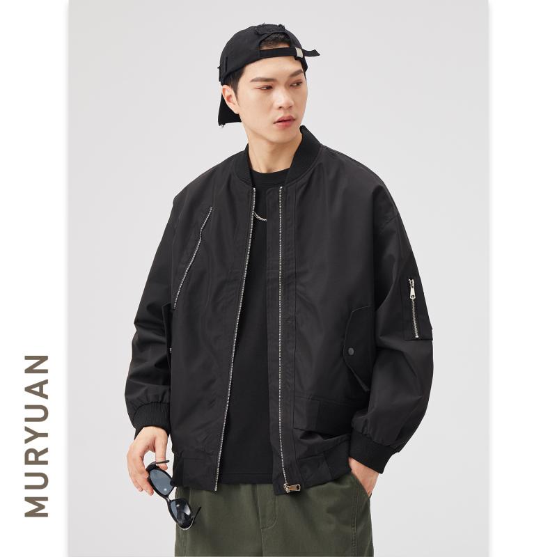 ジャケット メンズ コーチジャケット 長袖 ポリエステル 無地 ゆったり 立襟 ライトアウター ブルゾン ジャンパー 黒 ブラック グレー 秋