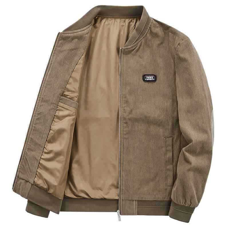 ジャケット メンズ 男性用 ブルゾン ジャンパー アウター ライトアウター ワークウェア 野球服 コーデュロイ 大きいサイズ ゆったり 無地 ドロップショルダー リブ袖 リブ裾 サイドポケット 綿 黒 ブラック グレー ベージュ カーキ
