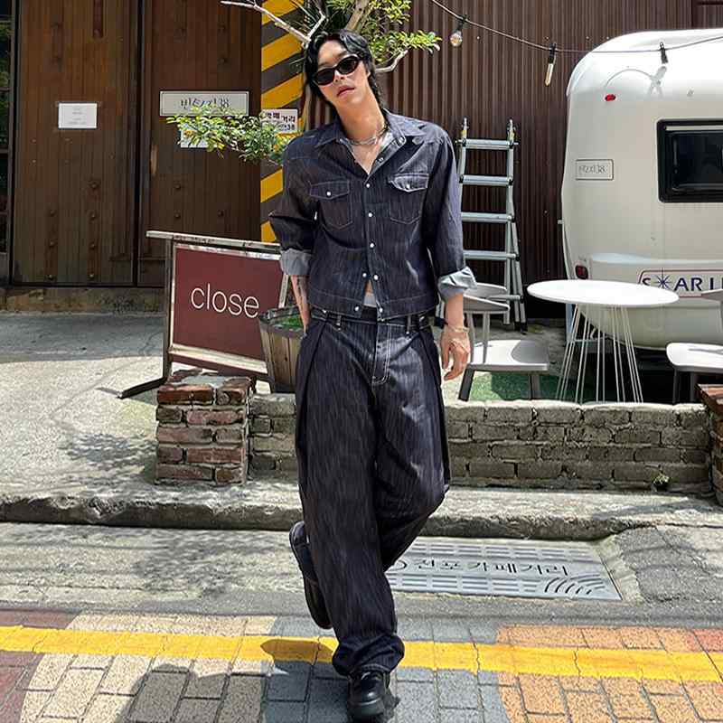 デニムジャケット メンズ 男性用 デニムパンツ 上下セット 春秋 韓国 ウォッシュ加工 テーラード 直筒 ゆったりシルエット デニム 綿・素材: 綿混紡・カテゴリ: ジャケット・スタイル: 韓国・対象: 18-24歳・ネックライン: 襟付き・シルエット: ゆったり・袖丈: 長袖・・シーズン: 春・主な素材: 綿・綿の含有量: 65%・利用シーン: カジュアル・裾のデザイン: ストレート・カラー: デニムトップス.デニムパンツ・サイズ: M.L.XL.2XL・対象年齢: 成人・性別: メンズ