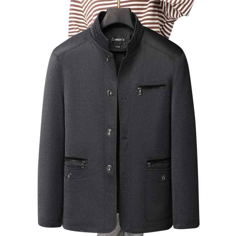 ジャケット メンズ 男性用 アウター シニア 紳士服 秋物 立襟 黒 グレー ポリエステル 普段使い カジュアル 高齢者 60代 70代