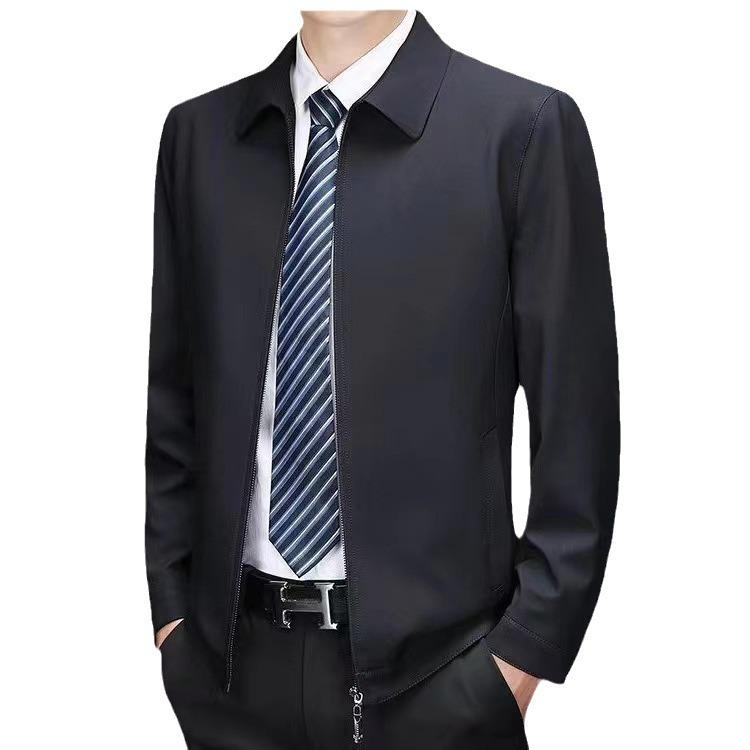 ジャケット 男性用 紳士服 ライトアウター シーズンレス ポリエステル 多ポケット ブラック ブルー カーキ