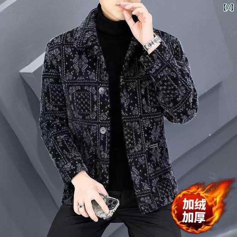 ジャケット メンズ 男性用 秋冬 厚手 防寒 保温 ウール コート アウター 紳士服 ビ...