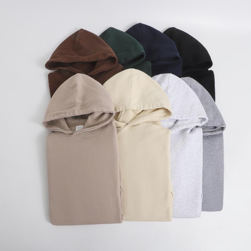 パーカー メンズ 男性用 コットン 裏起毛 フード付き プルオーバー 厚手 無地 秋冬 炭黒 酒赤 孔雀緑 ..