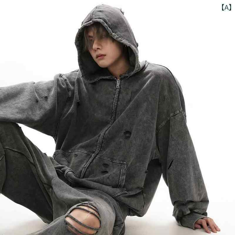 パーカー メンズ 水洗い ブラック系 綿 秋冬 長袖 连帽 プルオーバー オーバーサイズ ゆったり レトロ アメリカン カジュアル