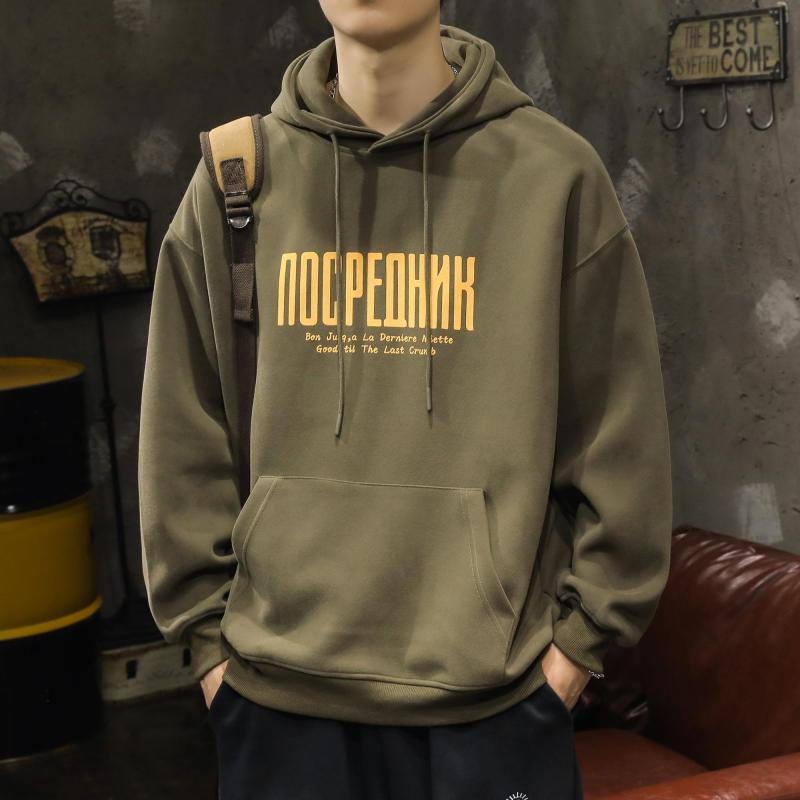 パーカー メンズ 秋物 長袖 プルオーバー トップス ゆったり フード付き サイドポケット ドロップショ..