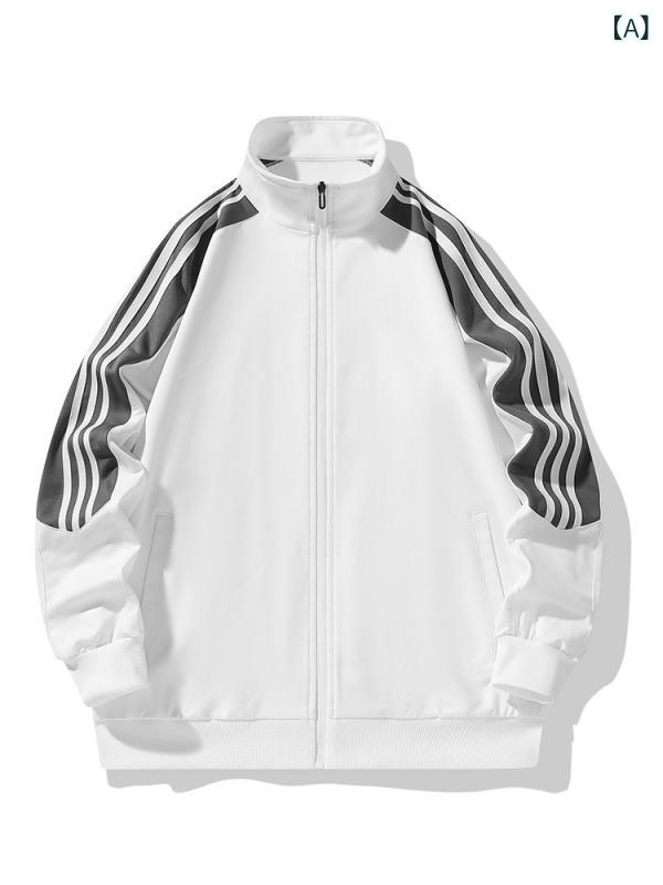 スウェット メンズ スクール 男女兼用 ポリエステル ジャケット ブルゾン ジャンパー ライトアウター 春 スポーティー カジュアル 白 黒 紺 ピンク