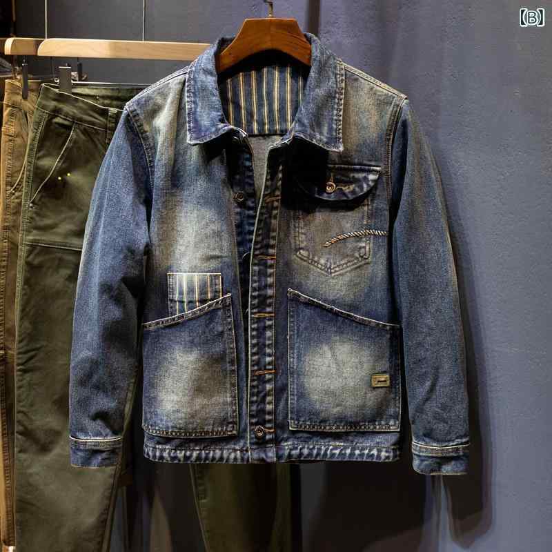 ジャケット メンズ 男性用 デニムジャケット Gジャン ブルゾン 春秋 アウター トッ...