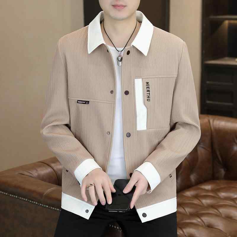 ジャケット 男性用 紳士服 春秋 カジュアル アウター トップス 襟付き 上着 白 黒 カーキ