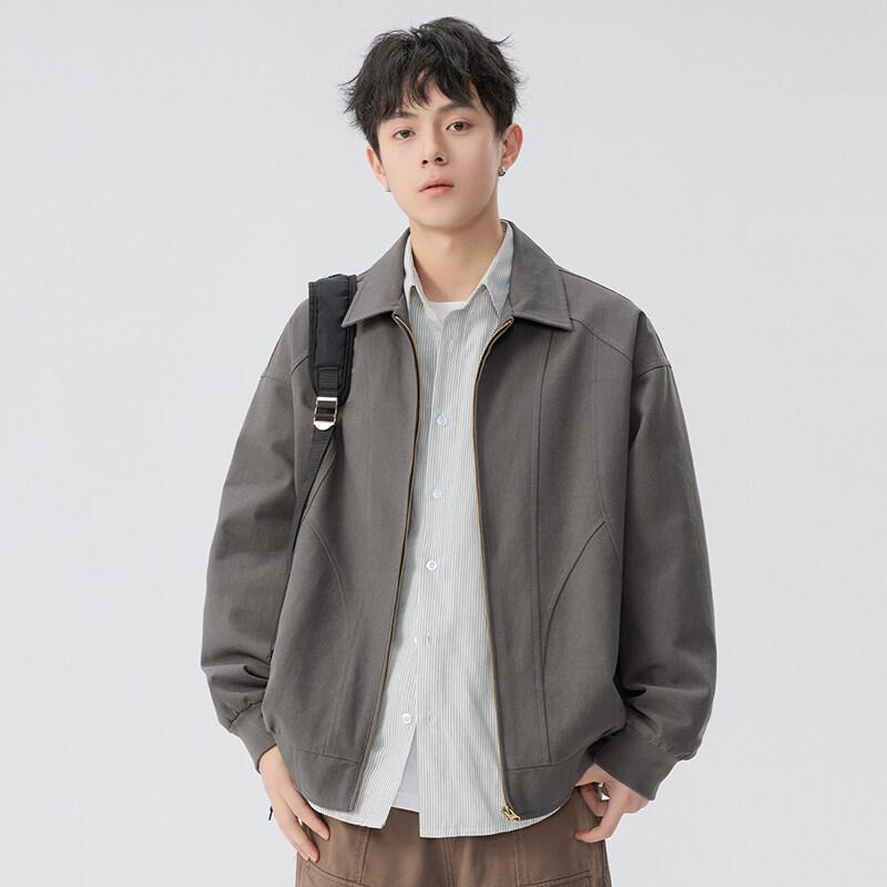 Other - ジャケット メンズ 男性用 綿 ワークジャケット 春秋 合体型 普段使い 長袖 アウター トップス 深グレー ブラック カーキ 杏色