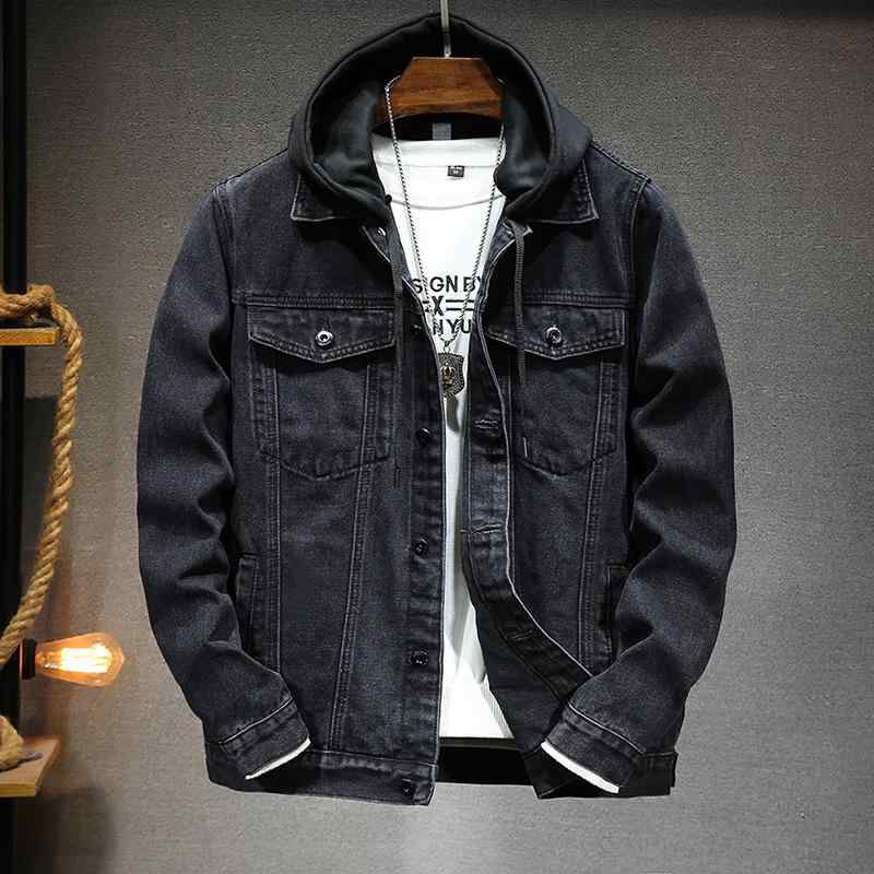 ジャケット メンズ 男性用 デニム Gジャン ブルゾン 長袖 春秋 カジュアル 黒 ブラック 防風 丈夫 ワーク 普段使い