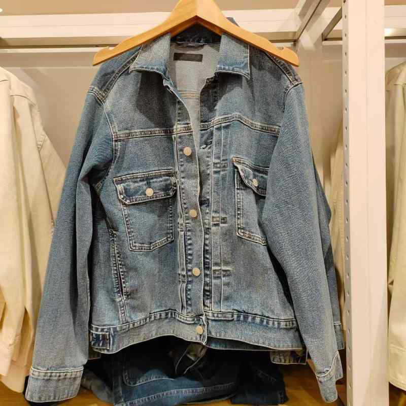 ジャケット メンズ デニム ウォッシュ加工 レギュラーフィット カジュアルスタイル ブルゾン アウター 湖藍色 乳白 深藍色 秋季