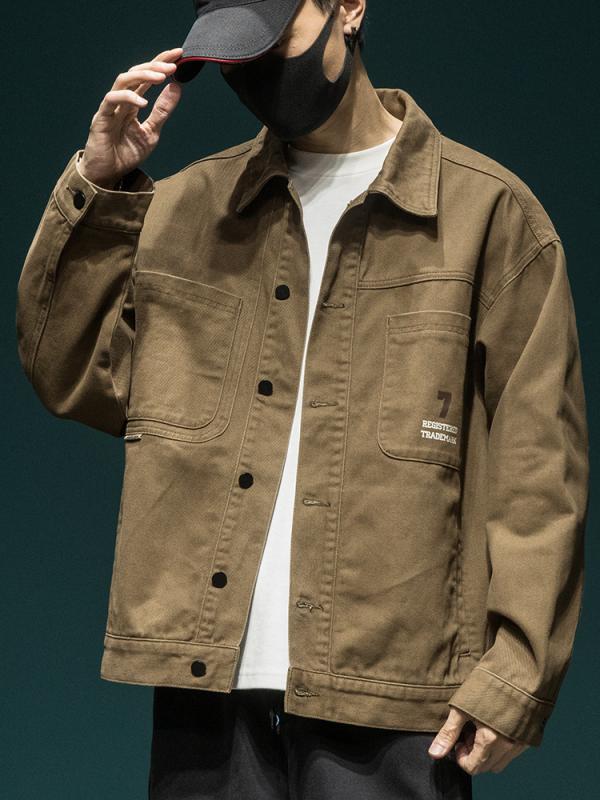 ジャケット 男性用 ブルゾン ゆったりサイズ カーキ デニム Gジャン アウター カジュアル アメカジ 春秋 綿