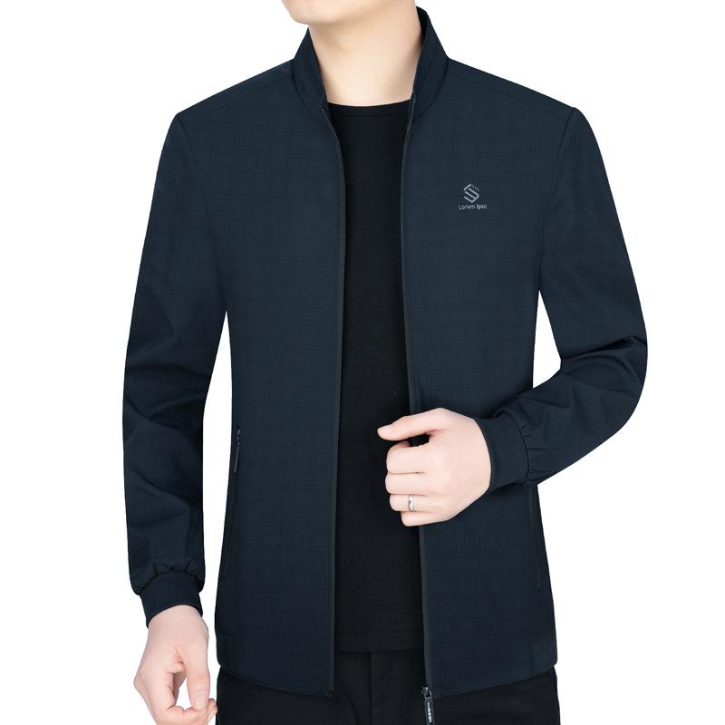 ジャケット メンズ 男性用 ブルゾン スタンドカラー アウター カジュアル 普段使い ポリエステル 防風 紳士服 ブラック ネイビー グレー