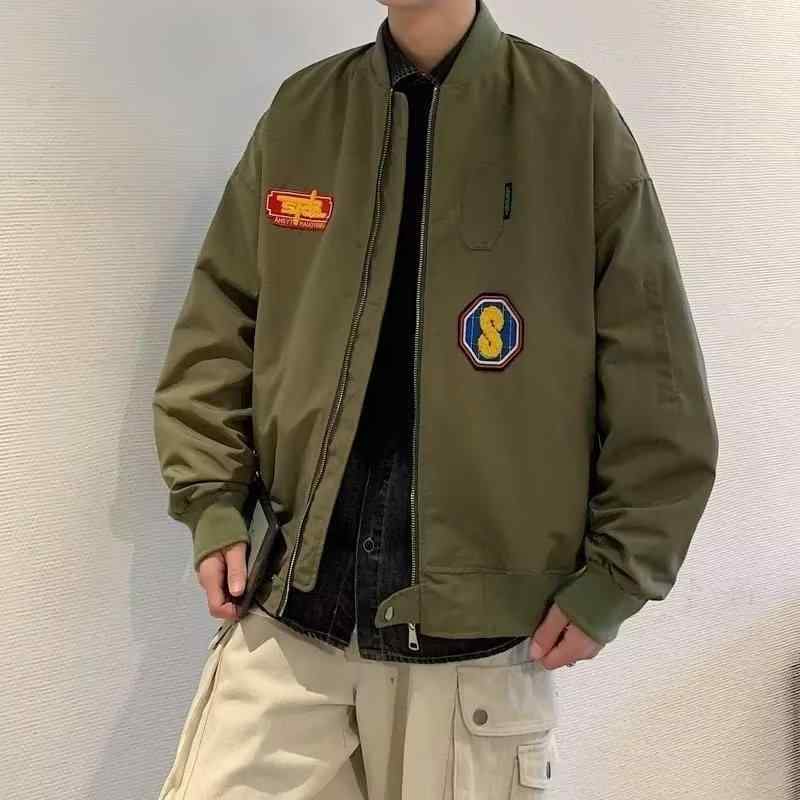 ジャケット 男性用 ゆったりサイズ カジュアル 野球服 ジャンパー ブルゾン アウター 接触冷感 ポリエステル 黒 ブラック 緑 グリーン 白 ホワイト