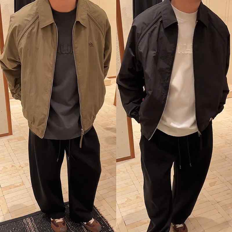 ジャケット メンズ 翻襟 ライトアウター 配色 春秋 薄手 カジュアル コーデュロイ カーキグリーン ブラック グレー