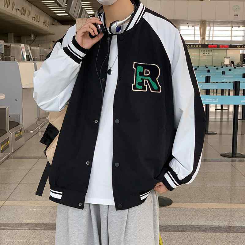 ジャケット 男性用 スタジアムジャンパー ブルゾン 韓国 春秋 アウター 配色 ポリエステル スポーティー カジュアル ブラック ブルー ピンク系 カーキ ダークグレー・素材機能: 耐摩耗性・カテゴリ: ジャケット・スタイル: 韓国・対象年齢: 18-40歳・襟の形: スタンドカラー・フィット: ゆったり・前立て: シングルブレスト・フード: なし・・柄: 配色・在庫: あり・対象者: ・生地名: 化学繊維混紡・主素材: ポリエステル・裏地: ポリエステル・適用場面: カジュアル・ディテール: 配色・裾のデザイン: ストレートヘム・加工: 防しわ加工・着丈: レギュラー・ポケット: サイドシームポケット・着用方法: アウター・袖丈: 長袖・カラー: ブルー, ブラック, ピンク, カーキ, ダークグレー・サイズ: M, L, XL, 2XL, 3XL・袖のタイプ: レギュラー