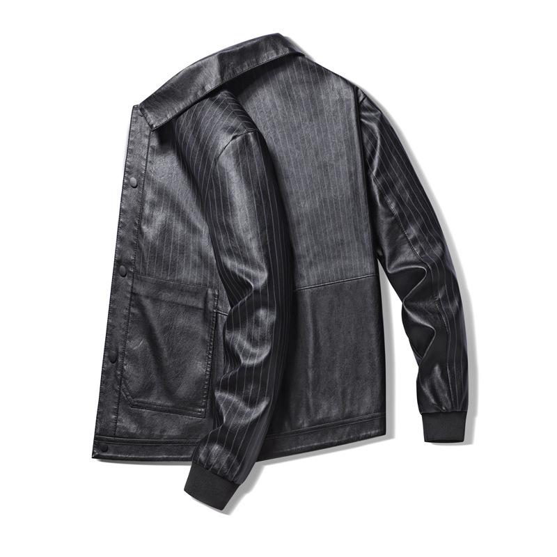 ジャケット 男性用 PUレザー ブルゾン 立襟 合体型 耐摩耗 長袖 アウター コーヒー ブラック XL 2XL 3XL 4XL 5XL 春秋