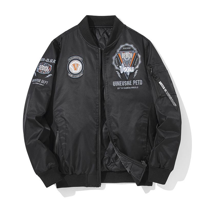 ジャケット メンズ 男性用 防寒 立襟 パイロットジャケット ブルゾン アウター リバーシブル 無地 秋冬 ブラック 黒