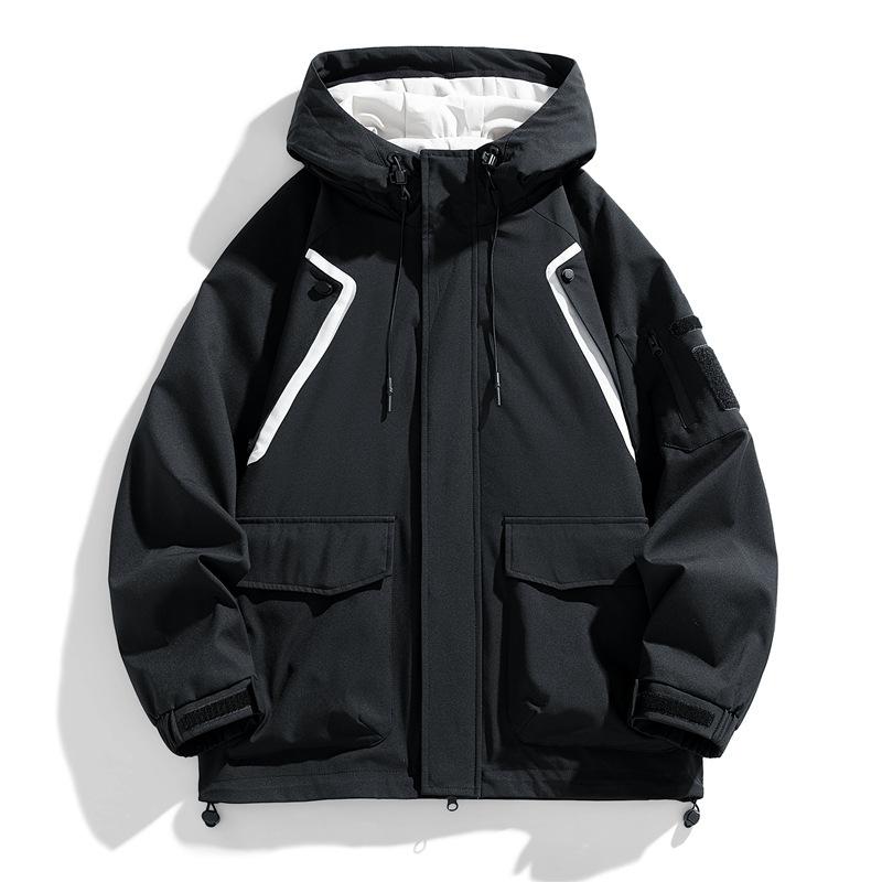 ジャケット メンズ 春秋 薄手 防風 フード付き ブルゾン ジャンパー 男性用 アウター カジュアル コー..