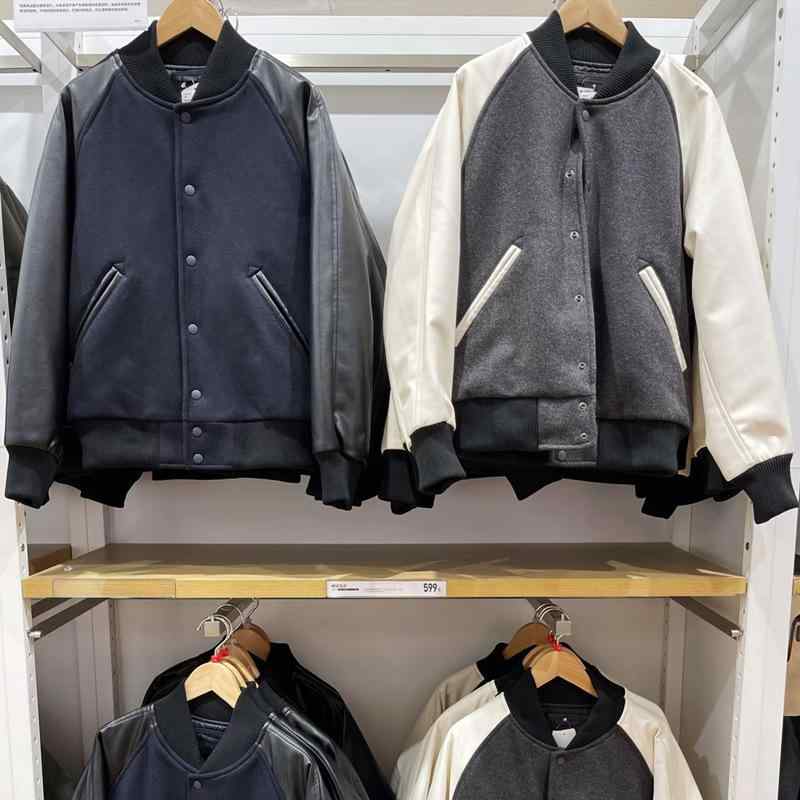 ジャケット 男性用 MA-1タイプ ブルゾン 秋冬 耐摩耗性 長袖 無地 立襟 ダークグレー 紺色 ネイビー